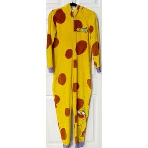 CatDog One Piece Fleece Hooded Pajamas, Size Medium, Unisex, Zippered Closure